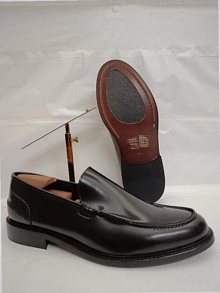 +2 MADE IN ITALY Herren Derby Halbschuhe Leder Schwarz EU 43 Elegant Rutschfest