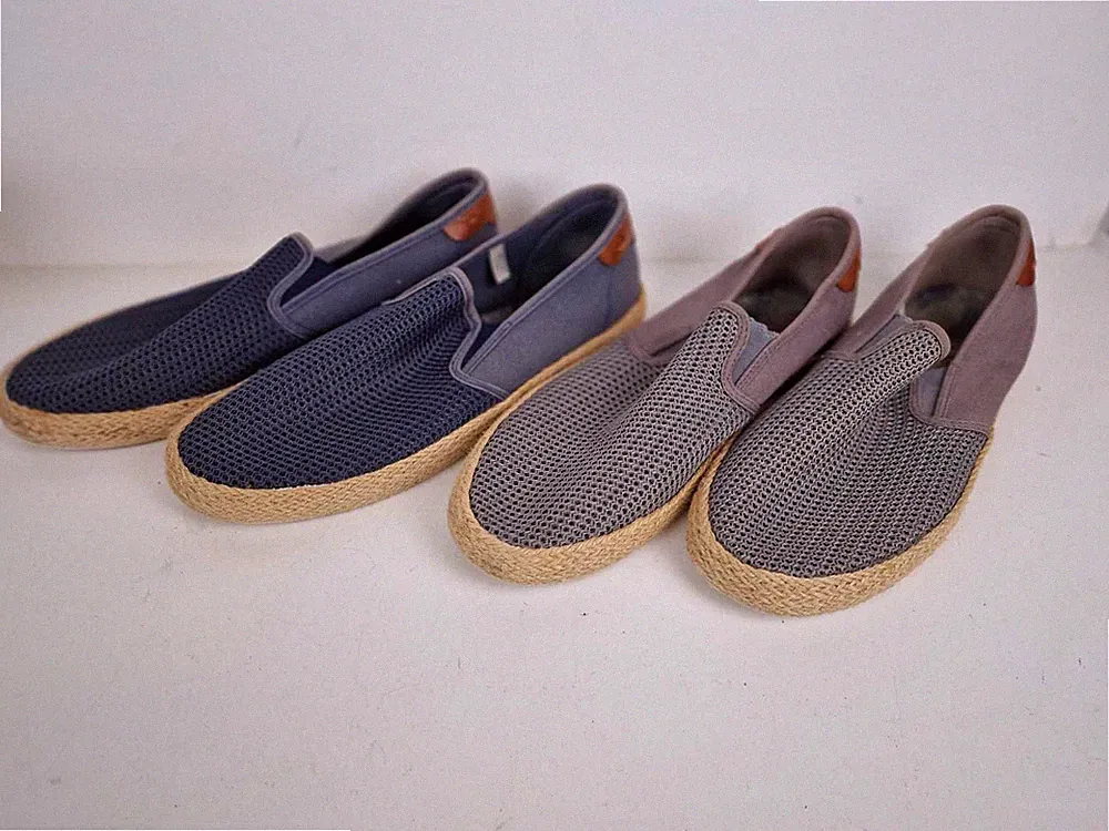 2 x Next Herren Espadrille Halbschuhe UK 9 blau grau Mesh Canvas