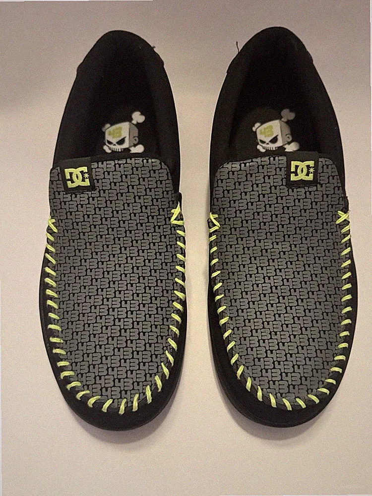 2010 DC Shoes Ken Block 43 Villain Skate Loafer Sneaker Black/Lime