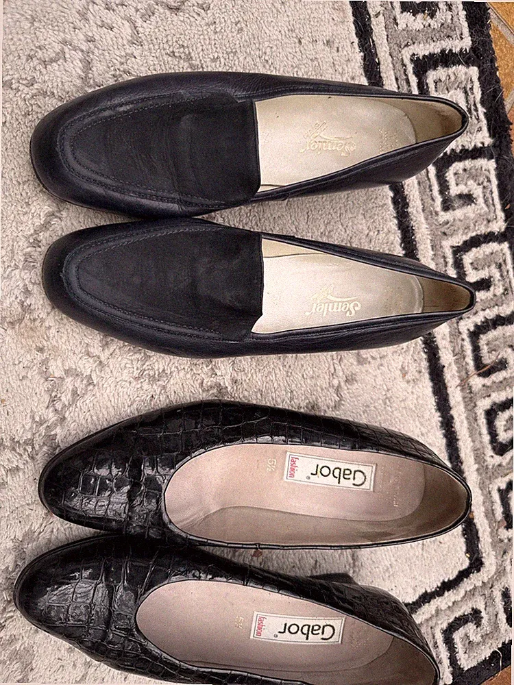 2x vintage Echt Leder Loafer Gabor Fashion Semler Sehr Hochwertig 80/90iger 38,5