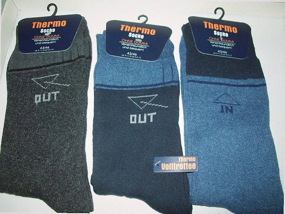 3 x Wellness Wintersocke Socken Herrensocken Männer Socken mit Komfortbund 43/46
