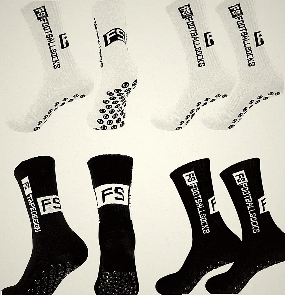 4 Paare Herren Grip Socken, Rutschfeste Fußball Socken, Anti Rutsch Sport