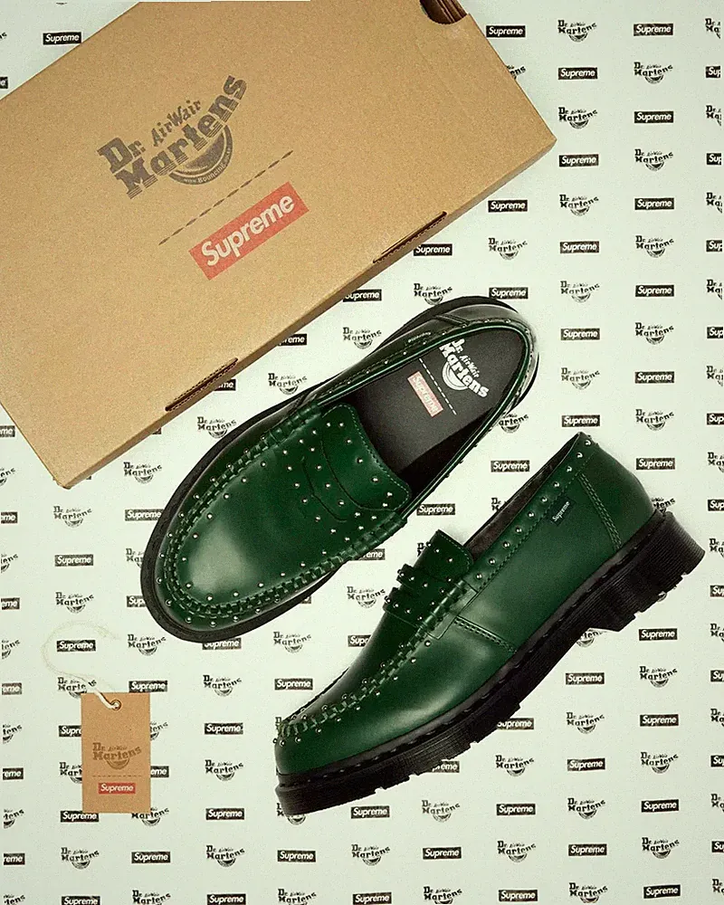 41873300 Supreme × Dr. Martens Studded Penton Loafer Dark Green 25SS Week (He...