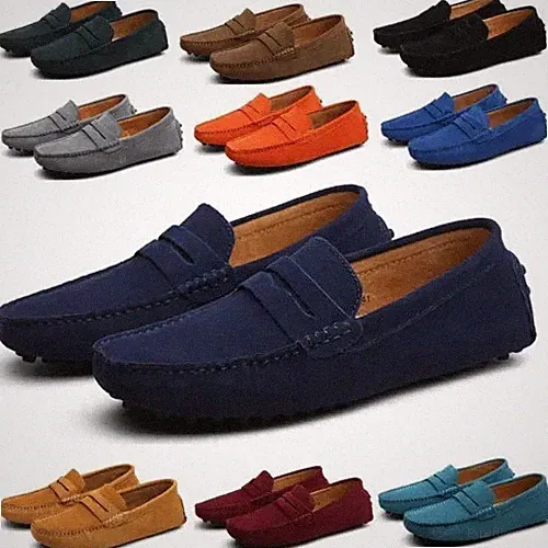 49 48 47 46 Herren Loafers Faux-wildleder Slipper Mokassin Hausschuhe Boatschuhe