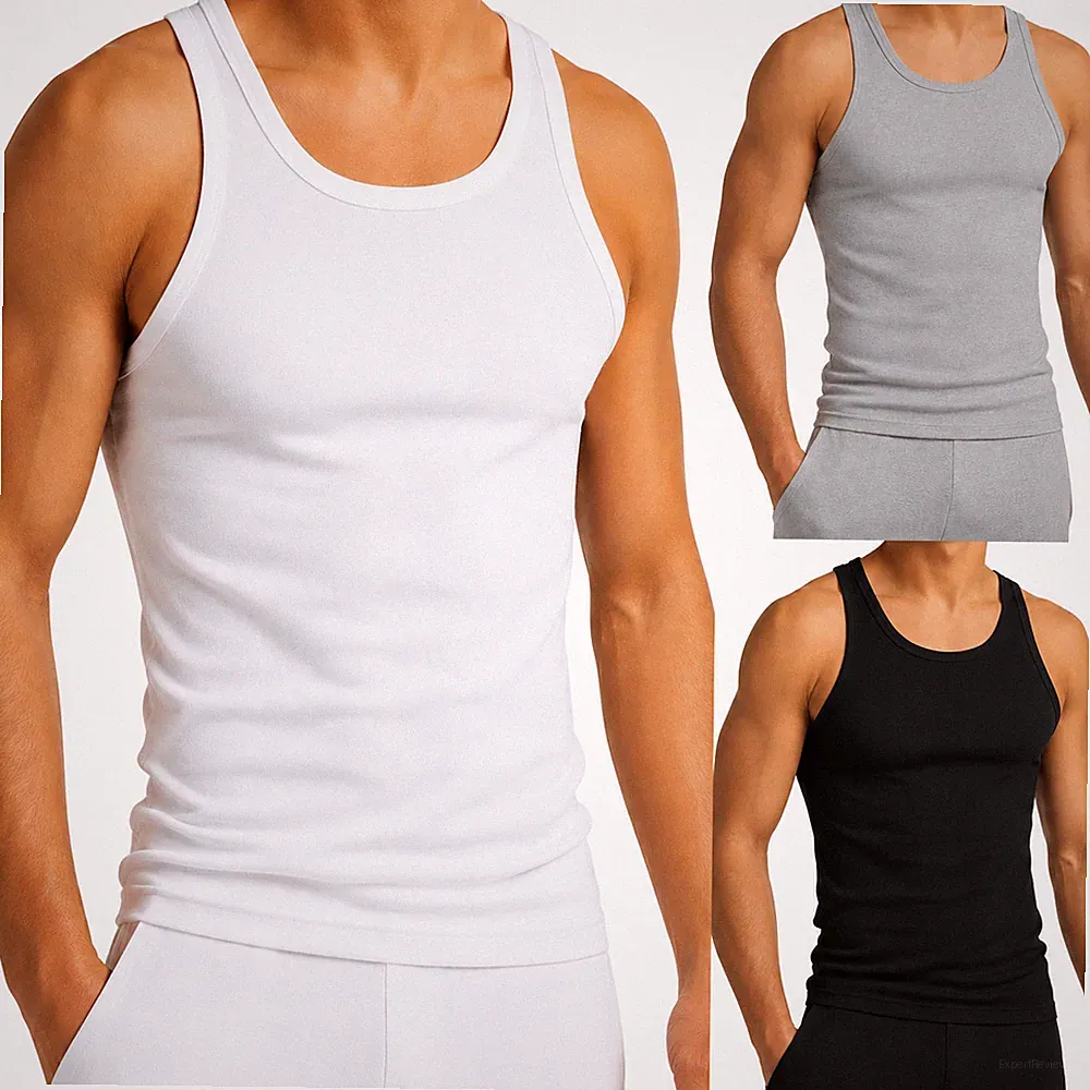 4er Pack Herren Unterhemden Baumwolle Feinripp Tank Top Achselhemd Gr M bis 3XL