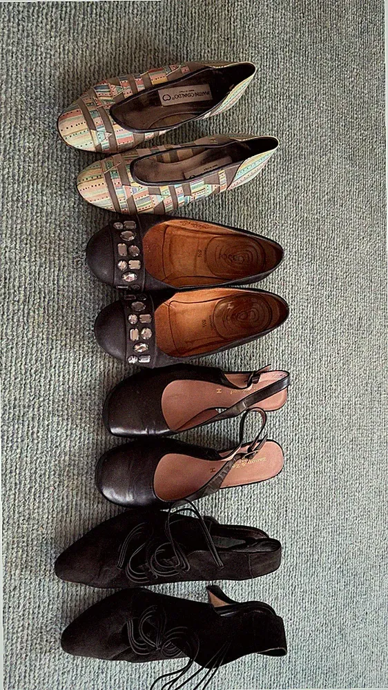 4x vintage Loafer Sandalette Pumps 38,5 Leder