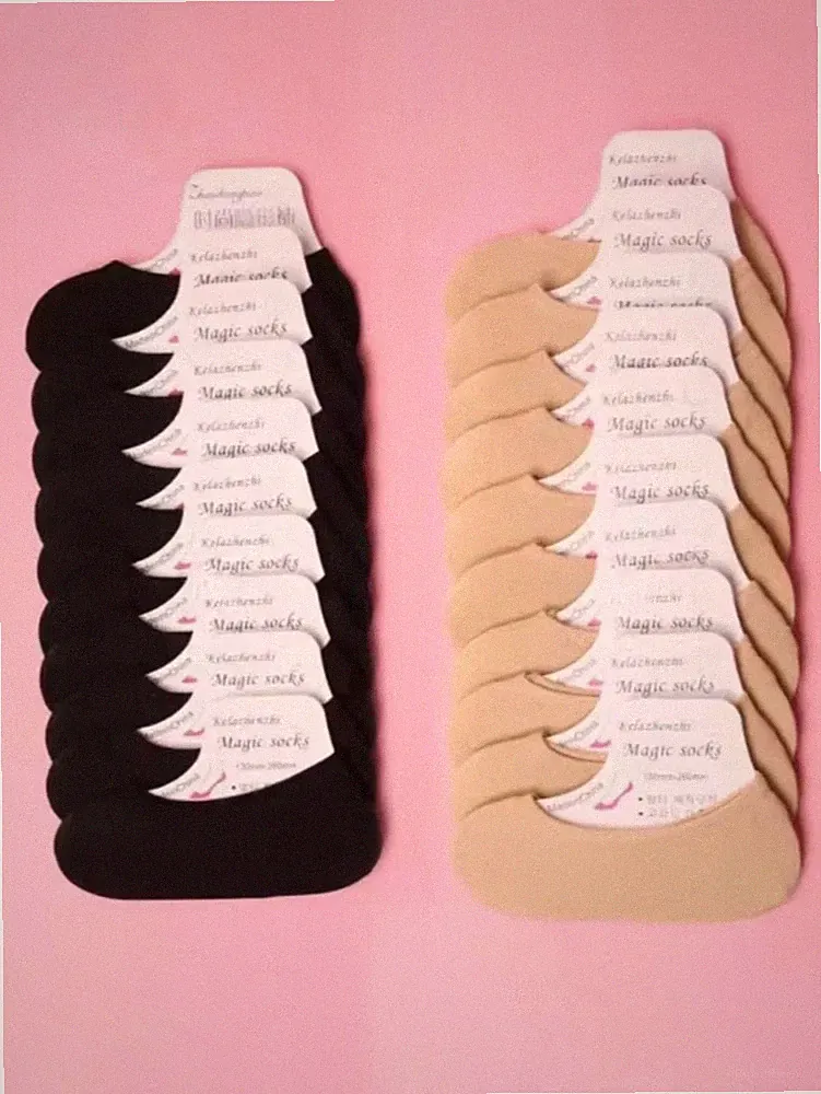 5 Paar Damen unsichtbare Loafer Socken mit Silikon, ultradünne Kurzsöckchen für