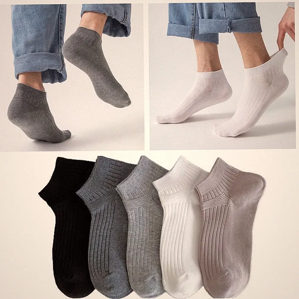 5 Paar Herren Baumwolle Gestreift Sport Stretch Atmungsaktiv Rutschfeste Socken