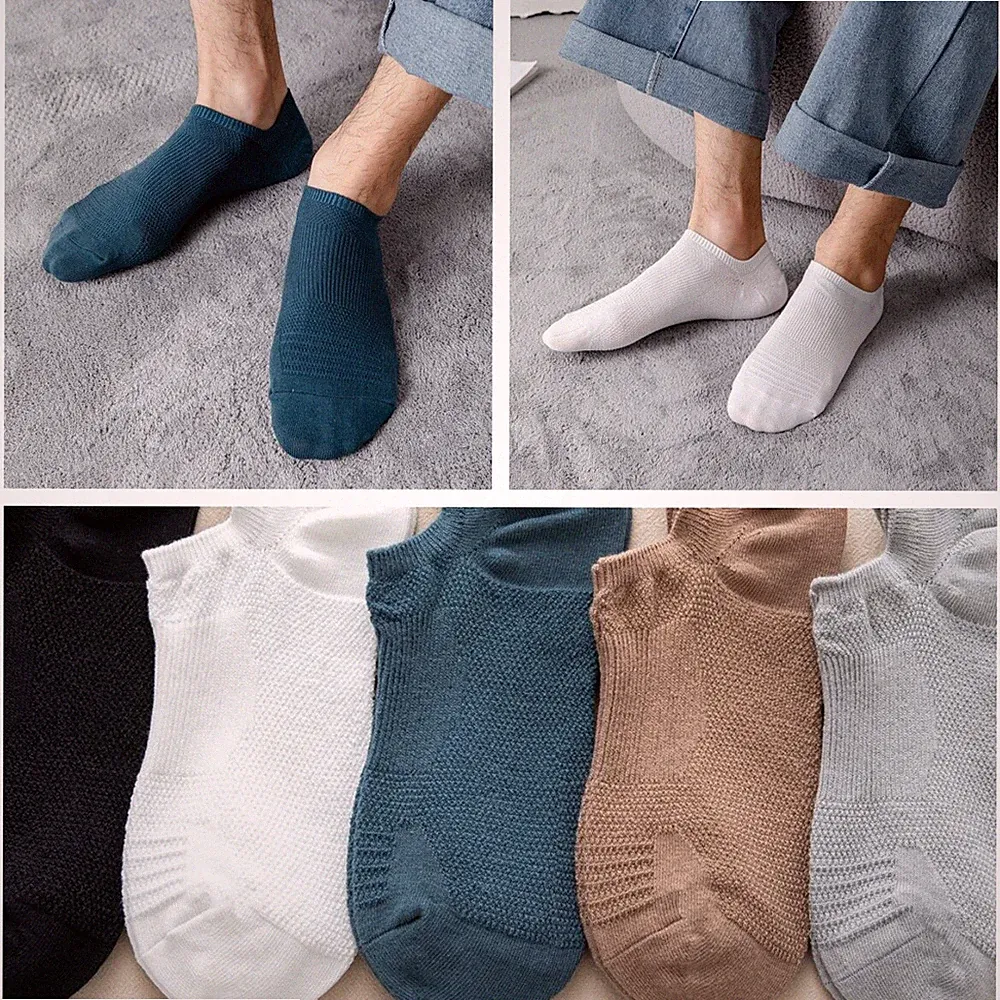 5 Paar Herren Baumwolle Kurze Röhre Tief Geschnitten Boot Socken Dünne Socken