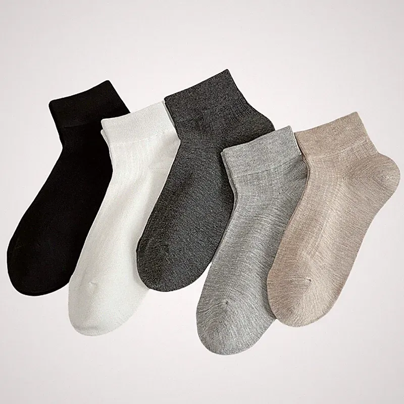 5 Paar Herren Baumwolle Sport Tief Geschnitten Sommer Atmungsaktiv Kurze Socken