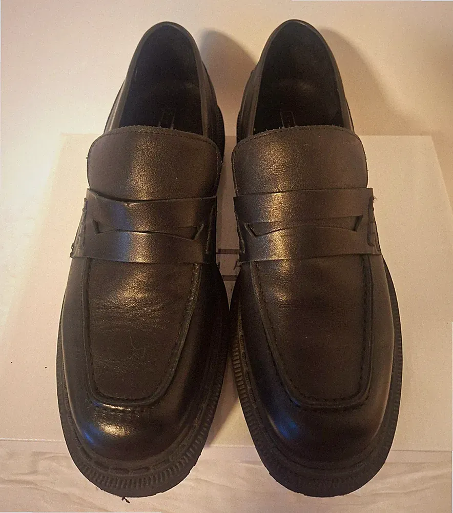 5th Avenue Damen Penny Loafer Leder Slip-On schwarz EU 39, runde Spitze