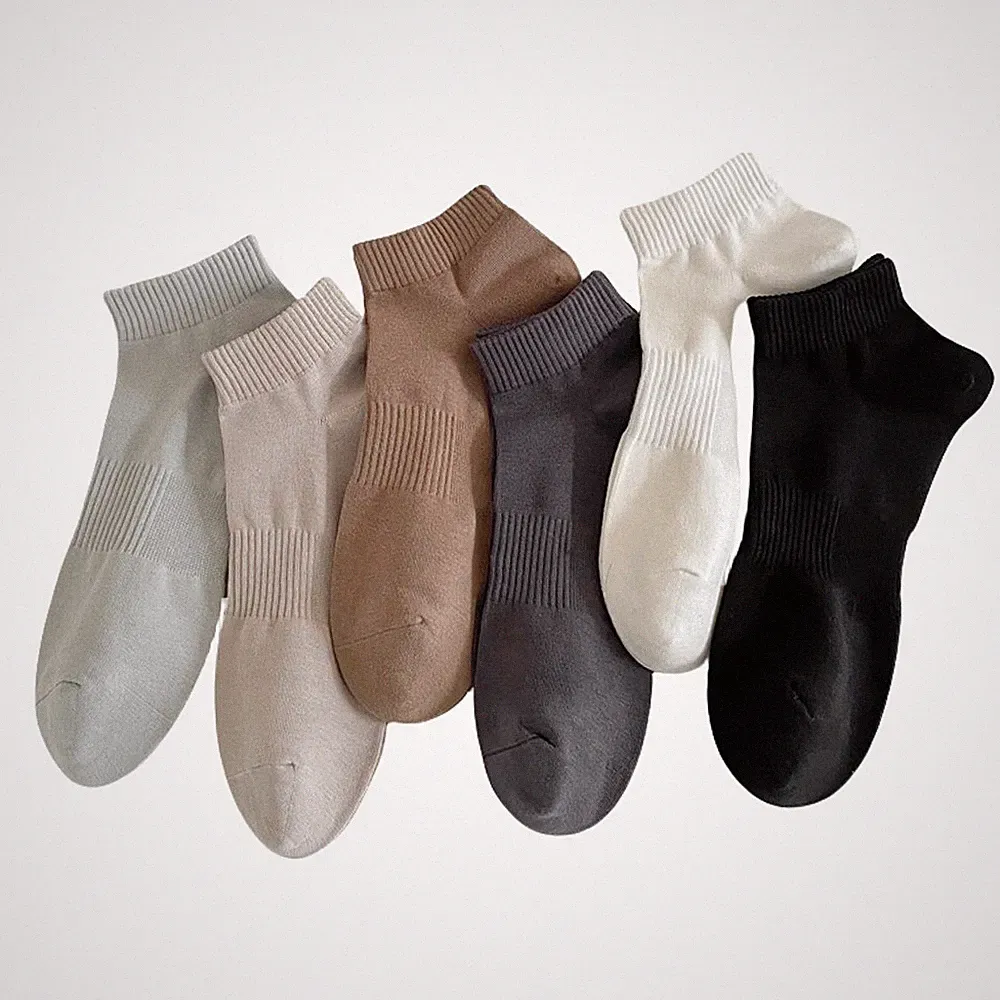 6 Paar Tief Geschnittene Herrensocken Aus Fester Baumwolle Stretch Bootssocken