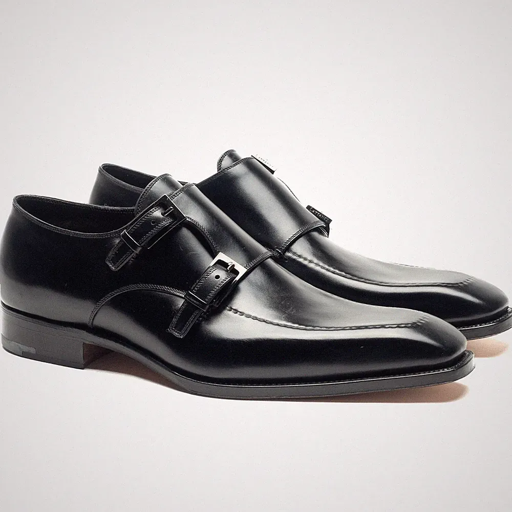 $6K NWB SILVANO LATTANZI Anzugschuhe Schwarz Doublemonk Loafer UK 8 US 9 EU 42
