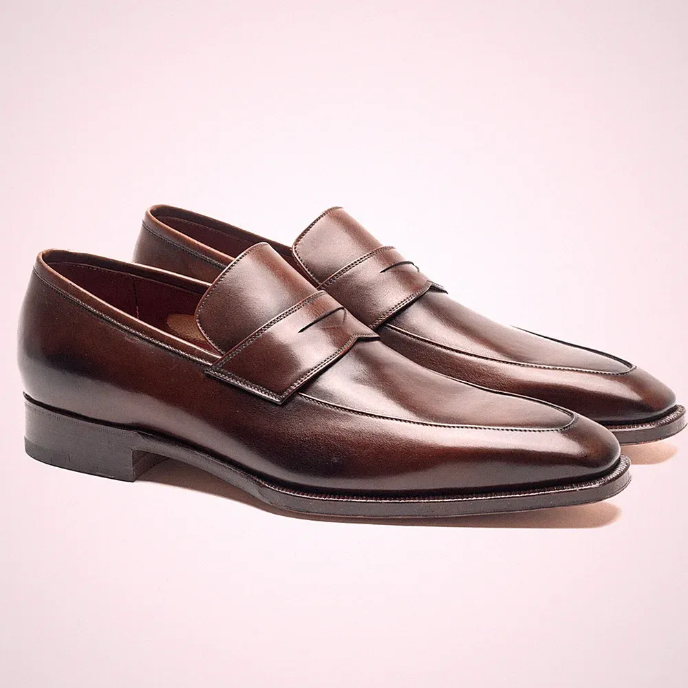 $6K NWB SILVANO LATTANZI Lederschuhe Dunkelbraun Loafer Mokassin UK 8 US 9 EU 42