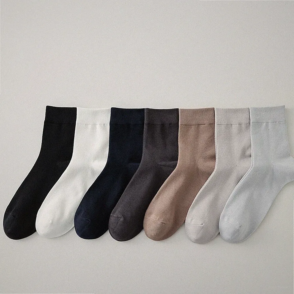 7 Paar Halbhohe Herren Sports Socken Baumwolle Atmungsaktiv Netz Sommersocken