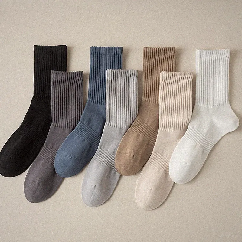 7 Paar Herren Baumwolle Weiche Halbhohe Schlauch Sportsocken Atmungsaktiv Socken
