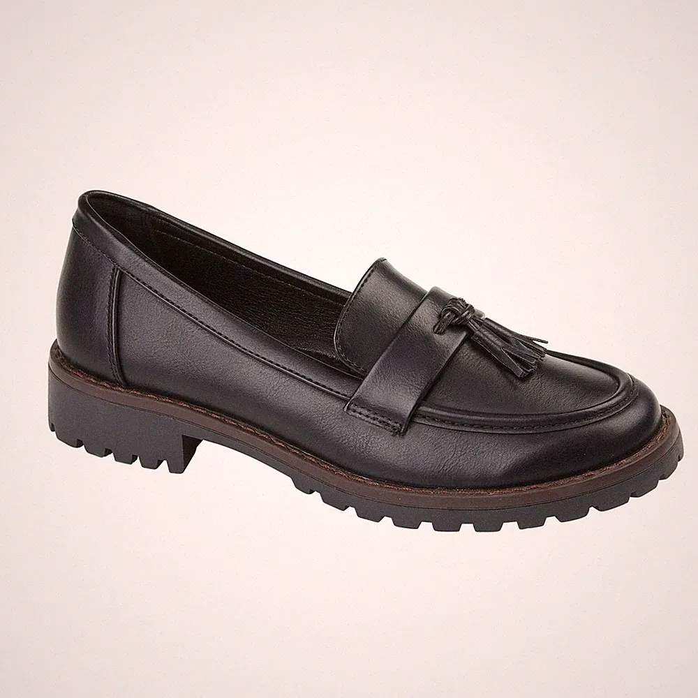 A2Z 4 Kids® Damen Plattform Penny Loafer aus Kunstleder Slipper mit Quasten