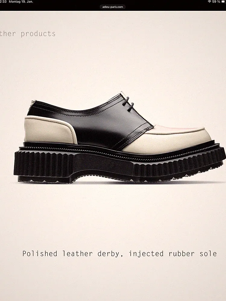 Adieu Paris Derby Loafer Schuhe, handgefertigt, 45 46, Neu !!