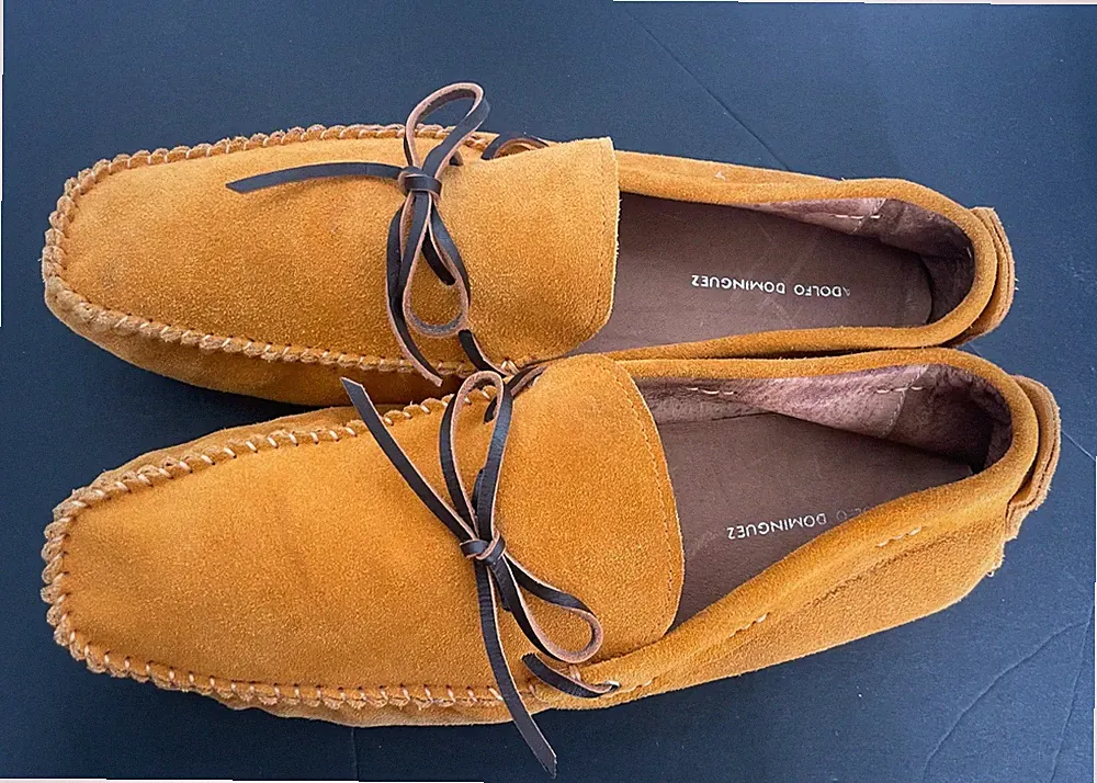Adolfo Dominguez Suede Driver Loafers Shoes Mens Moccasins Size 11 Light Weight