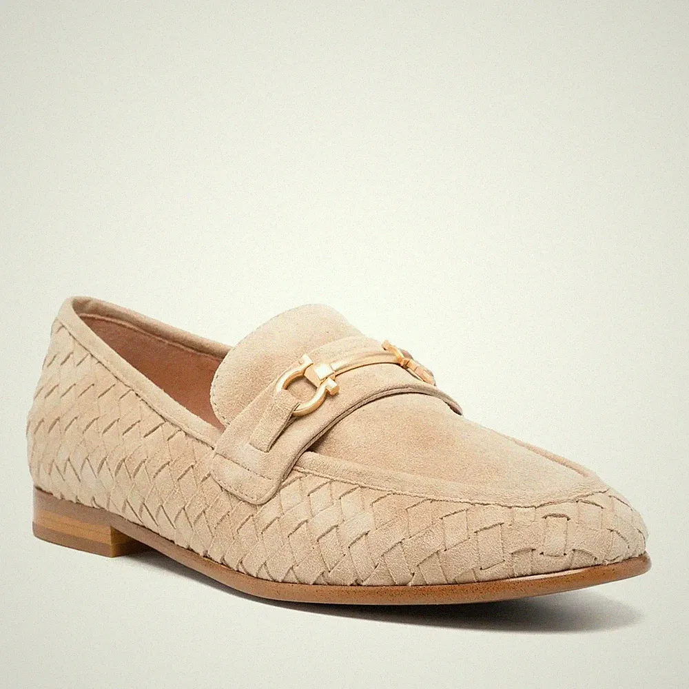 Adrianna Feretti Damen Beige Wildleder Loafer Freizeit AF6040-26101BEI