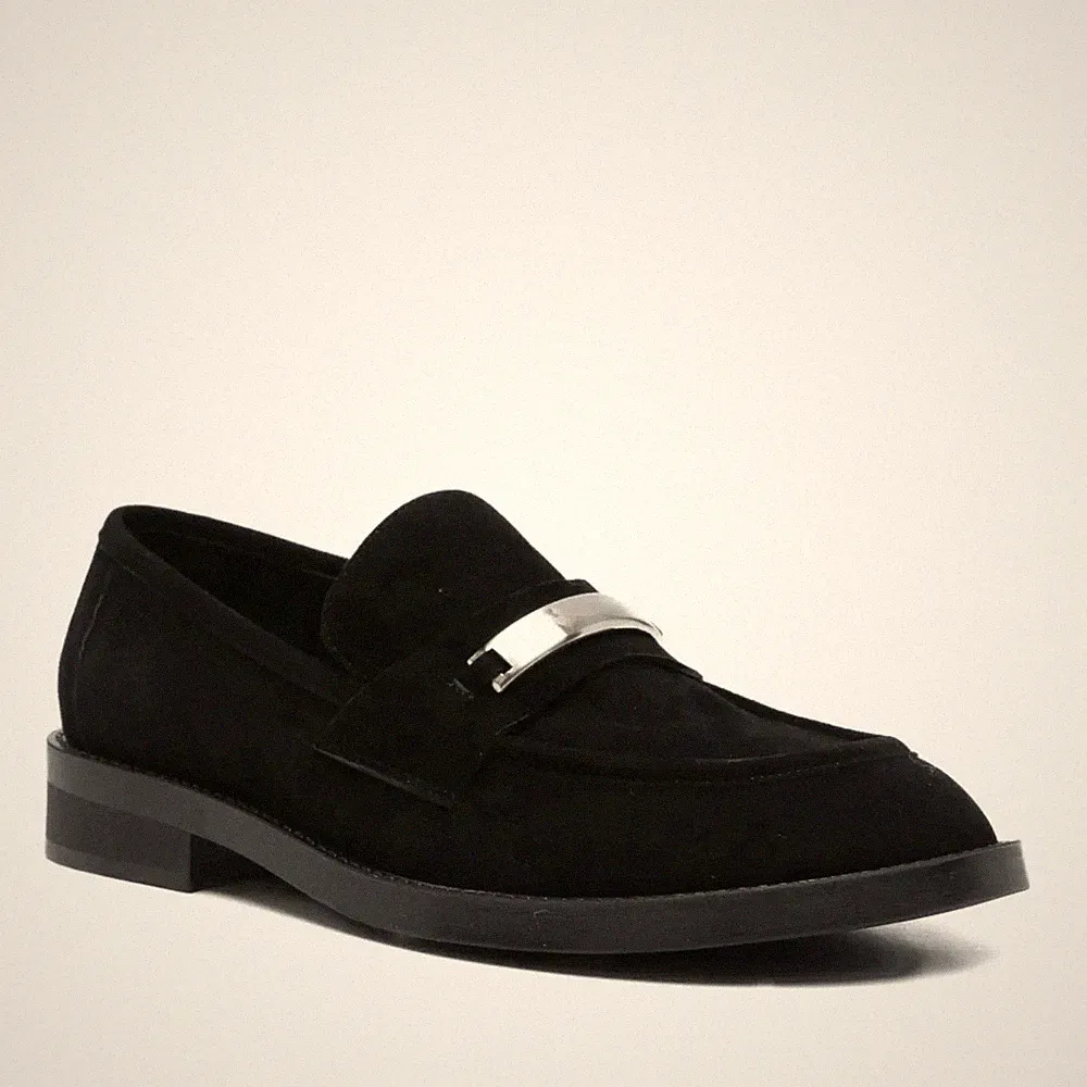 Adrianna Feretti Damen Schwarze Wildleder Loafer Freizeit AF6039-26101BLK
