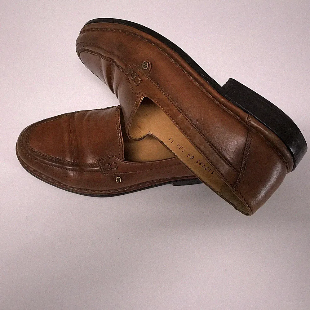 AIGNER Herrenschuh Loafer - Leder - Gr. 40,5 - braun - cognac