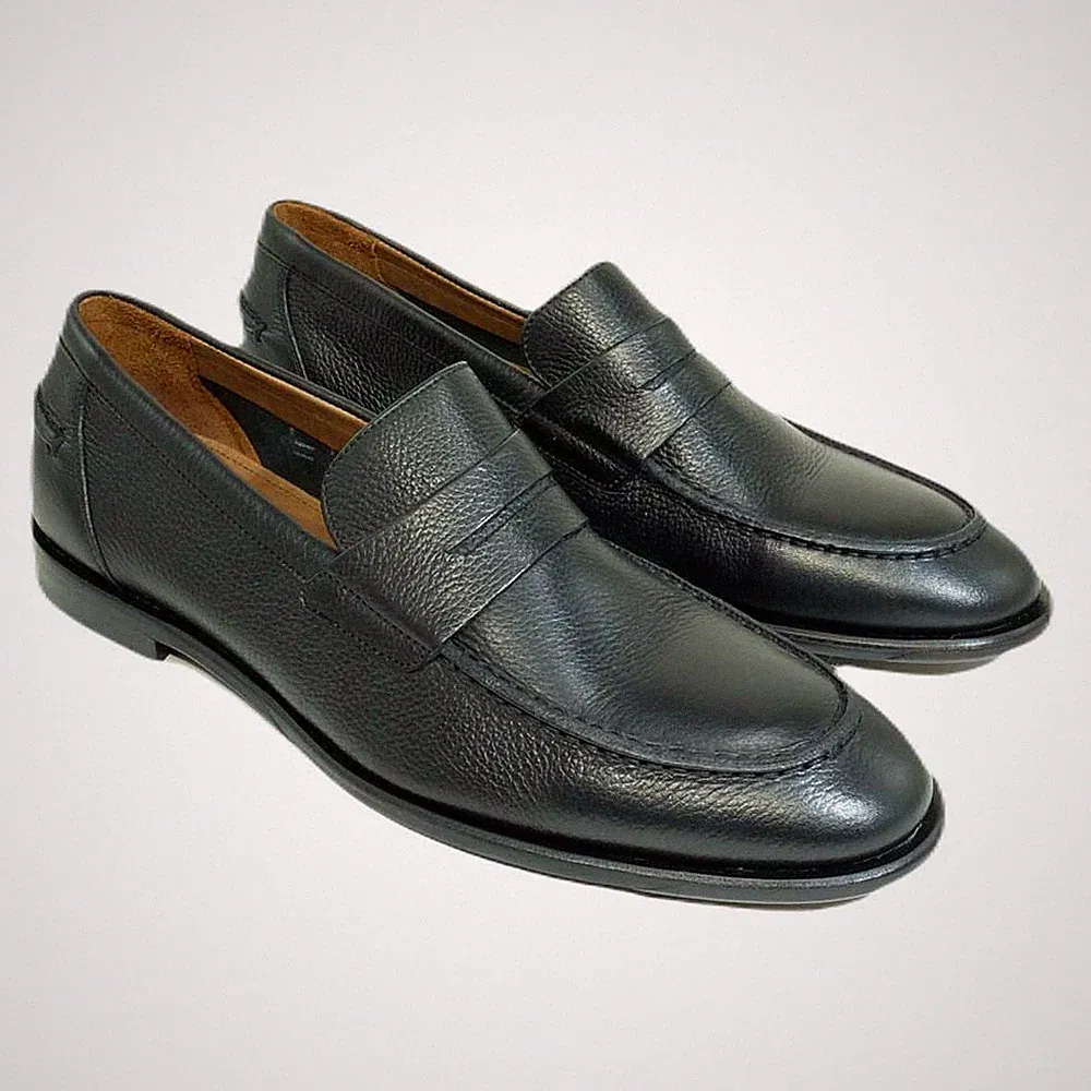 Alan Payne Herren Naples Schwarze Penny Slip-On Loafer