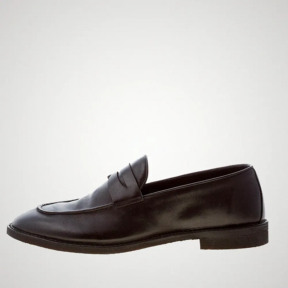 ALBERTO FASCIANI Herren Schuhe Halbschuh Penny Jason Handmade Nappaleder Schwarz