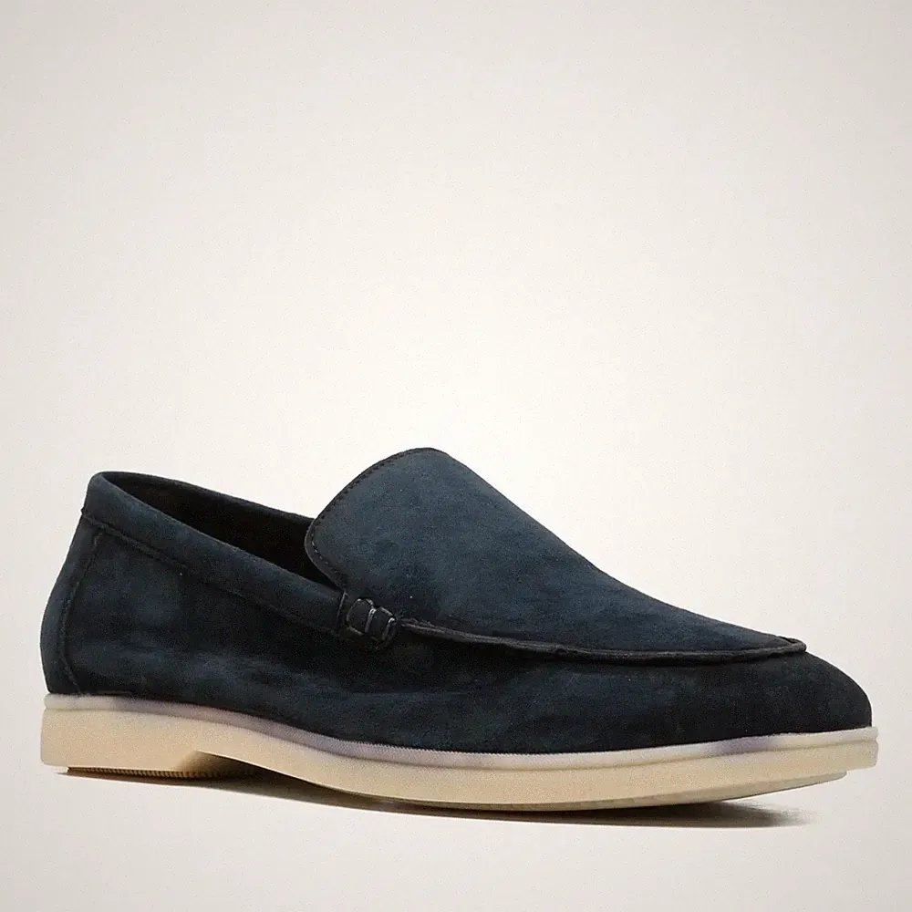 Alberto Gozzi Herren Blaue Wildleder Loafer Elegant AG6041-26105BLU