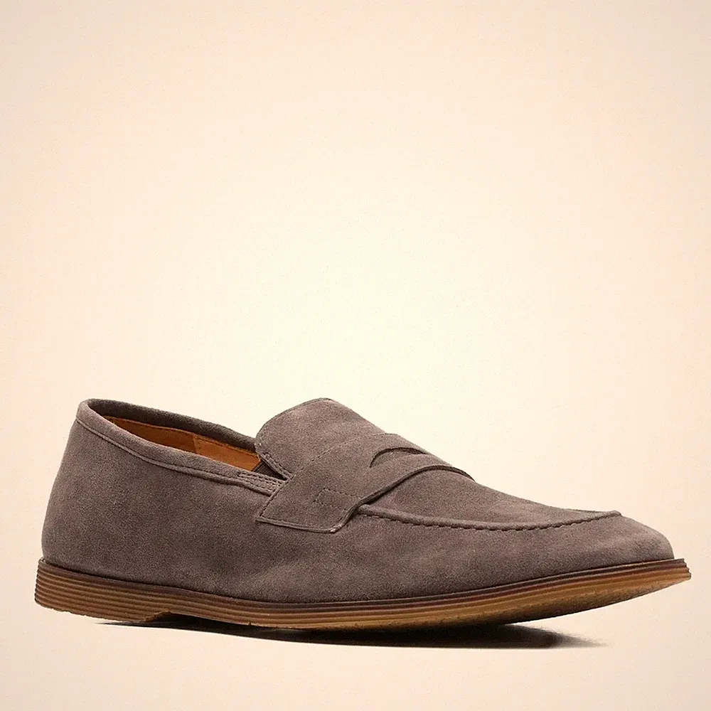 Alberto Gozzi Herren Graue Wildleder Loafer Elegant AG6041-26110GREY