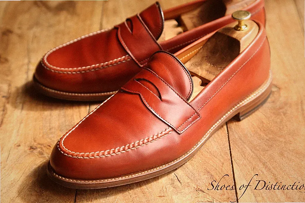 Alden hellbraune Leder Penny Halbschuhe Schuhe Herren UK 11,5 EU 45,5 US 12,5