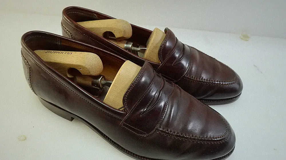 Alden Penny Loafer bordeaux Schuhe Herrenschuhe 90er JAhre neu besohlt Gr 43