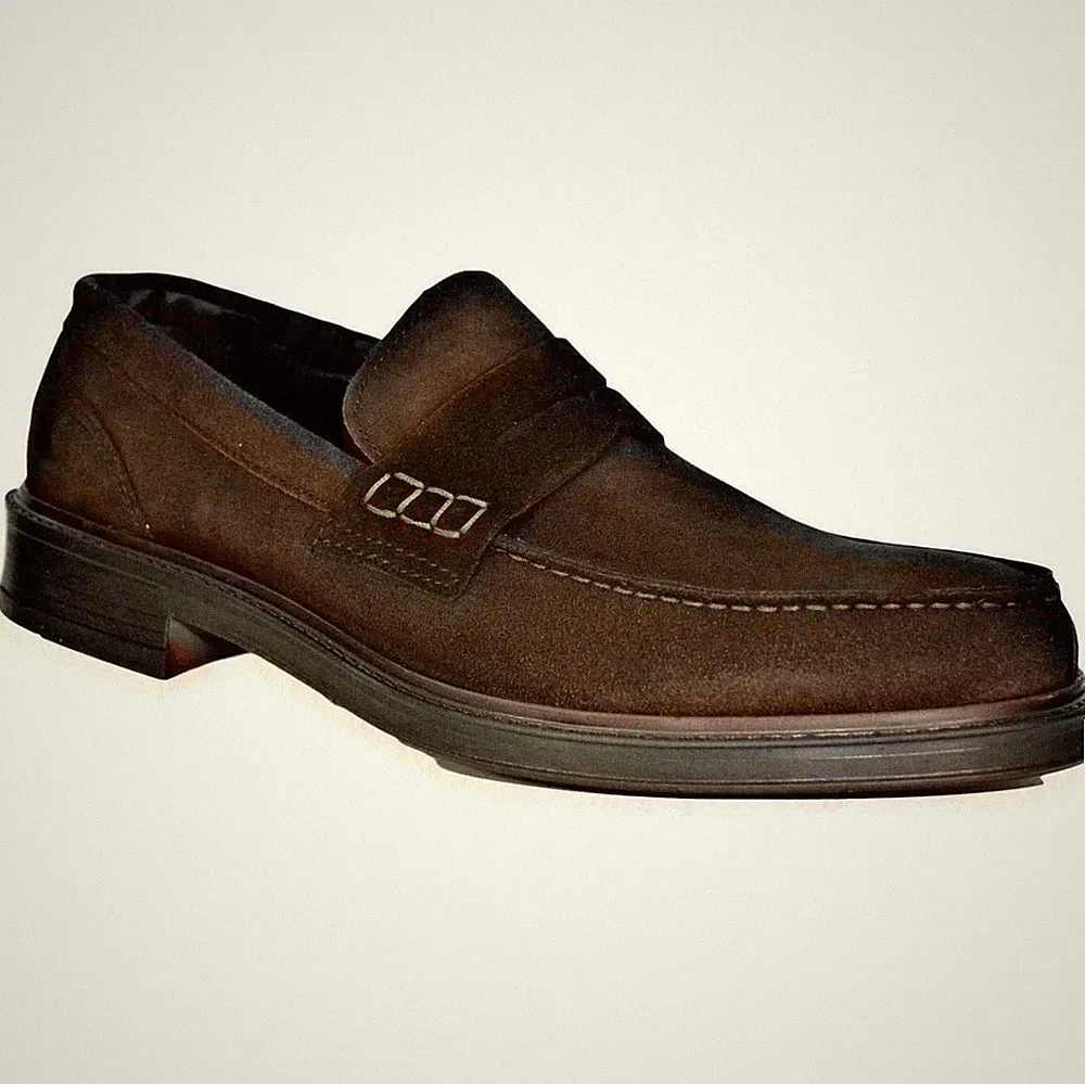 Alessandro gilles Herren Schuhe SC11 Mokassins Dunkelbraun Wildleder