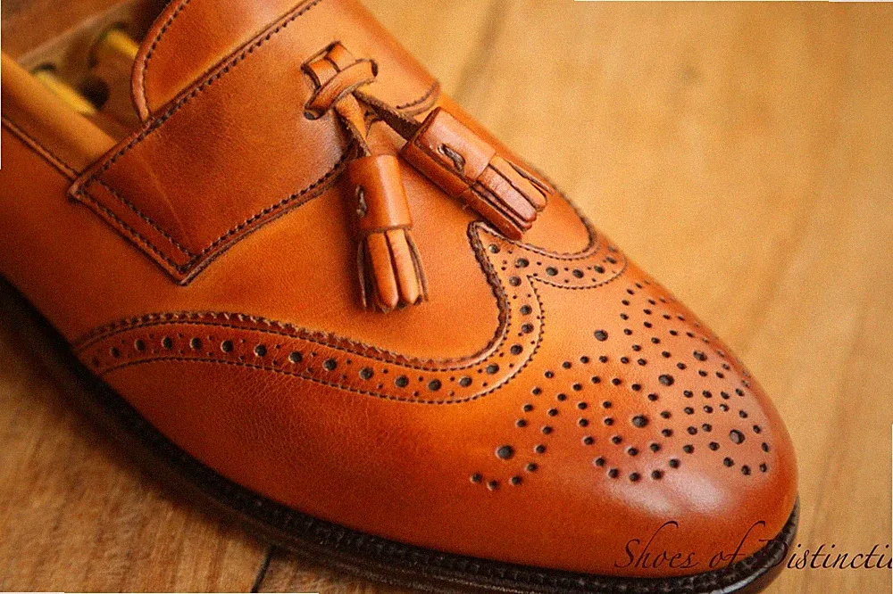 Alfred Sargent Sandringham hellbraune Lederschuhe mit Quasten Halbschuhe...