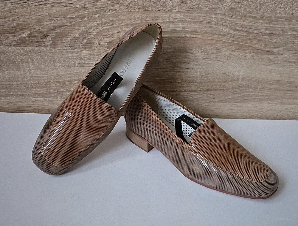 Alfredo Giantin Perforierte Leder Loafer Schuhe Slipper Halbschuhe 4 = 36 – 36,5