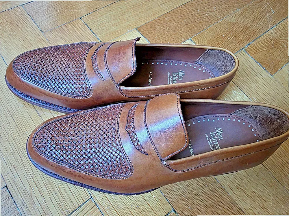 Allen Edmonds Carlsbad Loafer Gr. 8,5 EEE seltene geflochtene Schuhe NEU