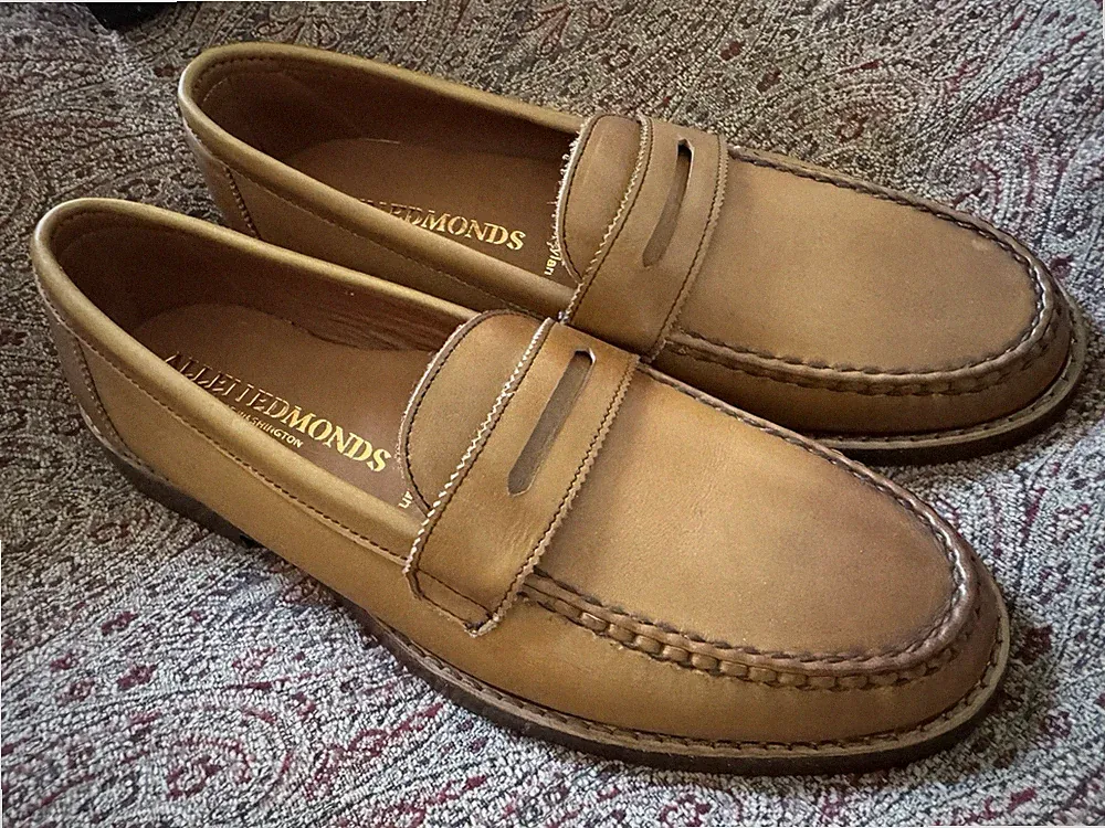Allen Edmonds DYLAN Casual Penny Loafers 8.5 E Walnut Walnuss Neu