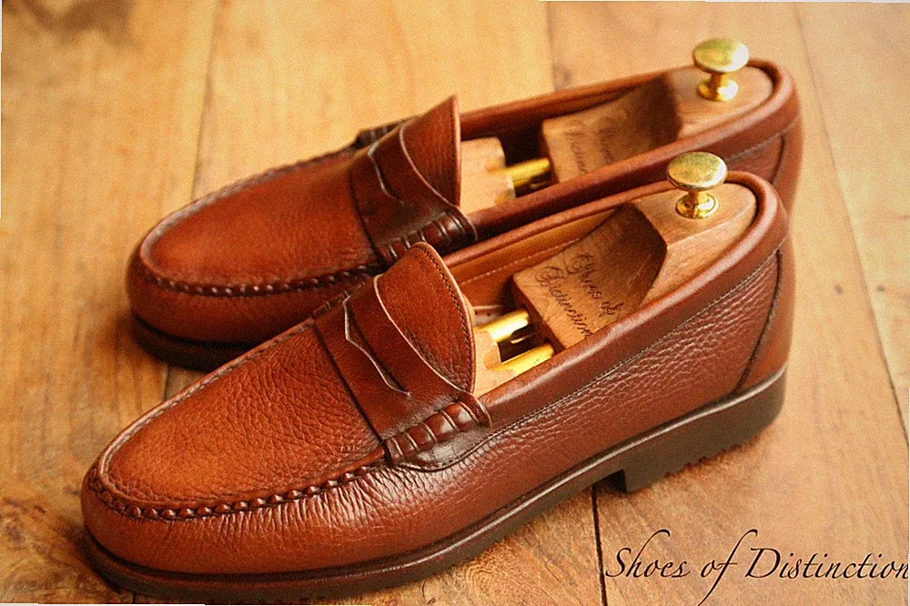 Allen Edmonds hellbraune Leder Penny Schuhe Halbschuhe Herren UK 7,5 E US 8,5