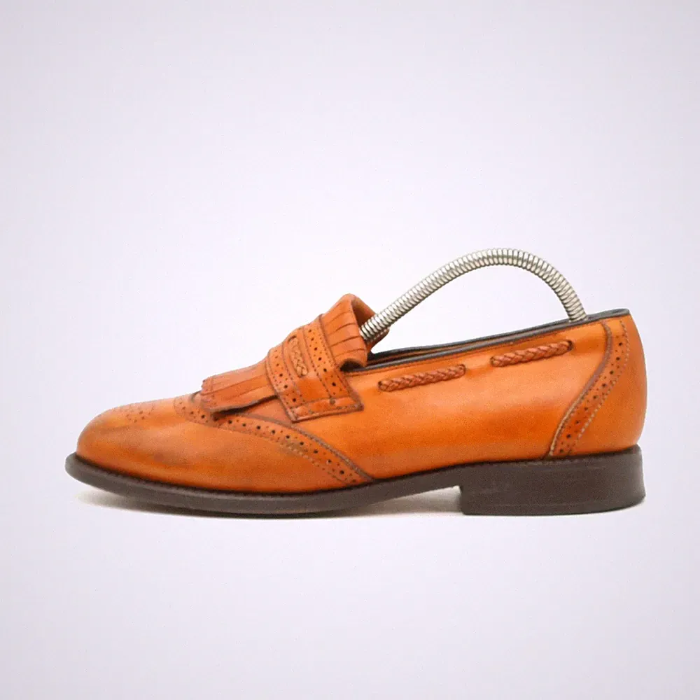 Allen Edmonds Herren Slipper EU 39,5 Brogue Quasten Loafer Braun