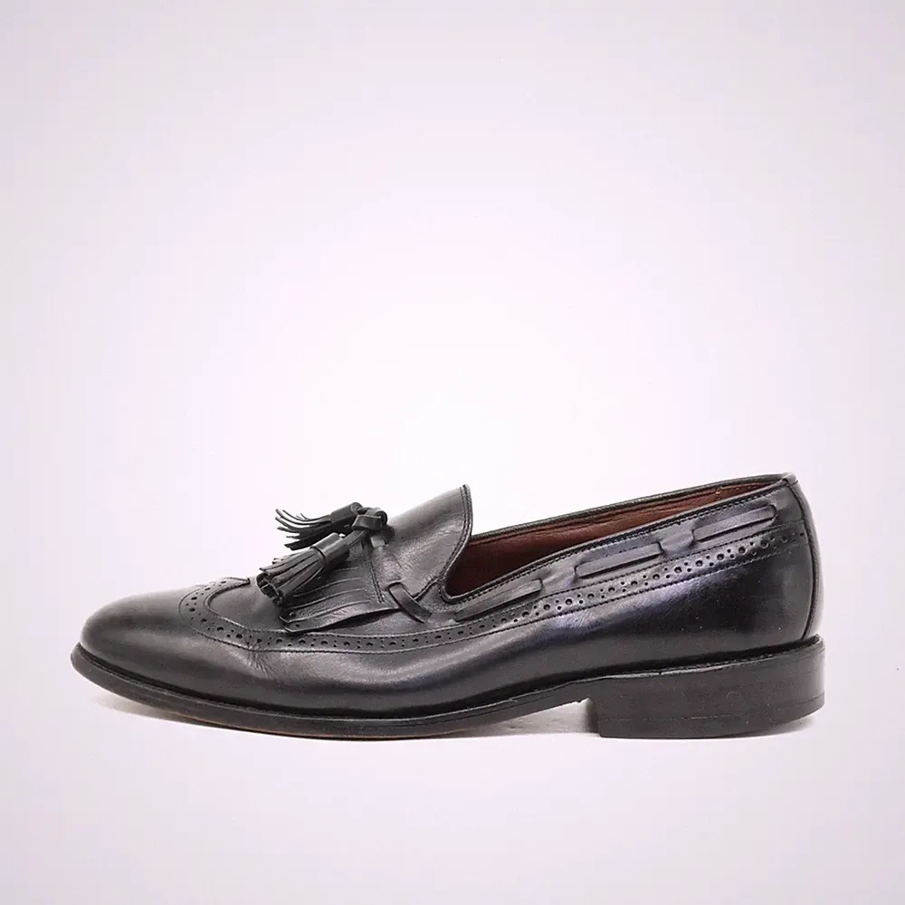 Allen Edmonds Herren Tassel Loafer Schwarz Leder Quasten Classic Slipper EU 41