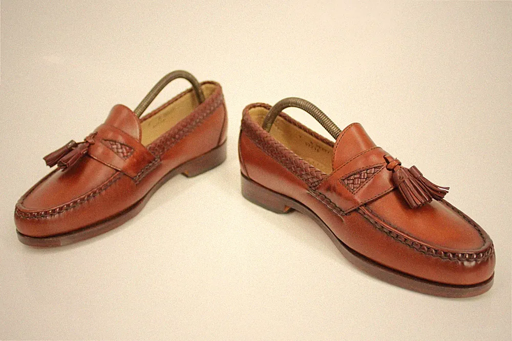 Allen Edmonds Tassel Loafer Slipper Volleder Braun Gr.40 US 7 E USA Breite Weite