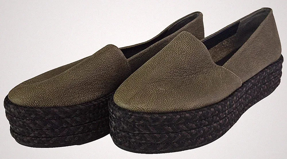 AllSaints Bora Suede Creeper Plateau Espadrille Loafer Schuhe UK 6 EU 39