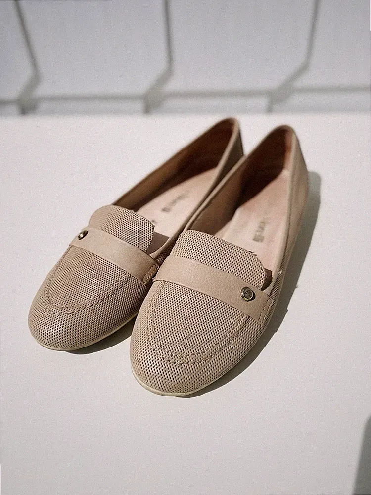 Andrea Morelli Slipper echtes Leder Made in Italy Beige Creme Loafer Ballerina