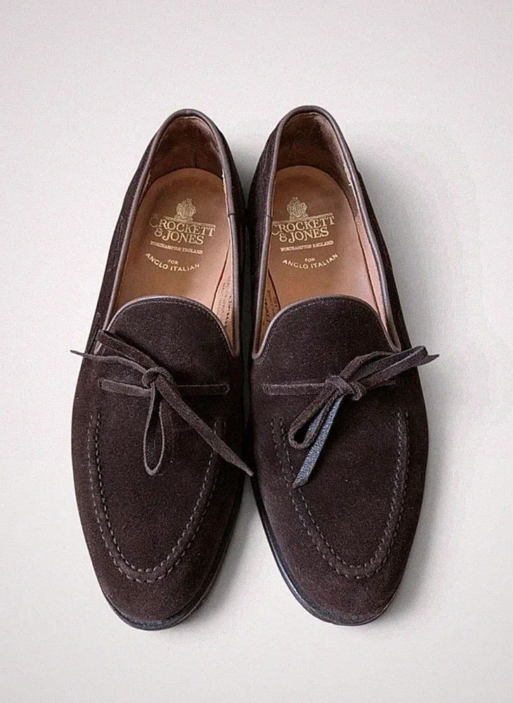 Anglo-Italian by Crockett & Jones Herren "Napier" Wildleder Spitze Halbschuhe Größe 8