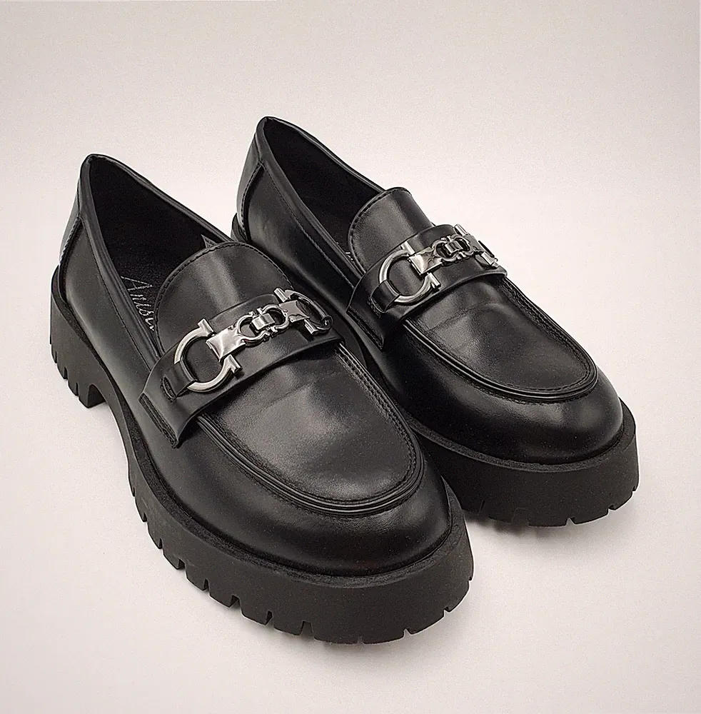 ANISTON Loafer Slipper Schuhe Halbschuh Bequemweite G Schwarz Größe 38 C137