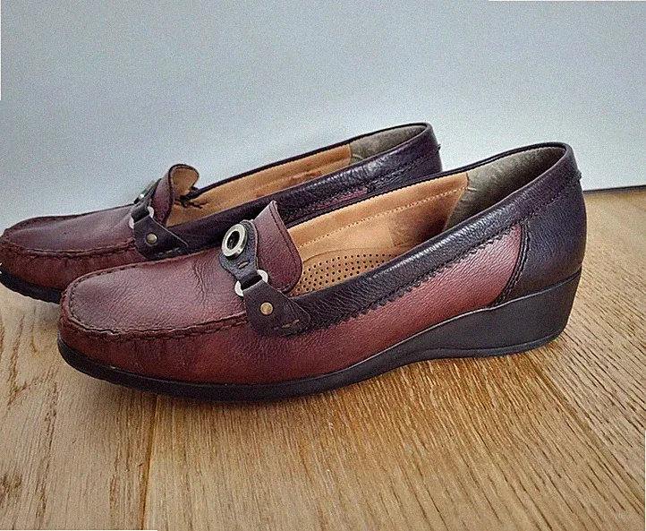Ara Damen Schuhe 5,5 G Gr. 38,5 Leder Loafer SChnalle