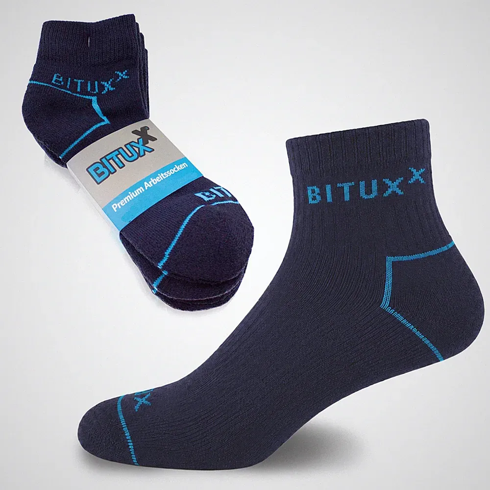 Arbeitssocken Freizeitsocken Tennissocken Unisex Socks Quaters Navy Blau BITUXX