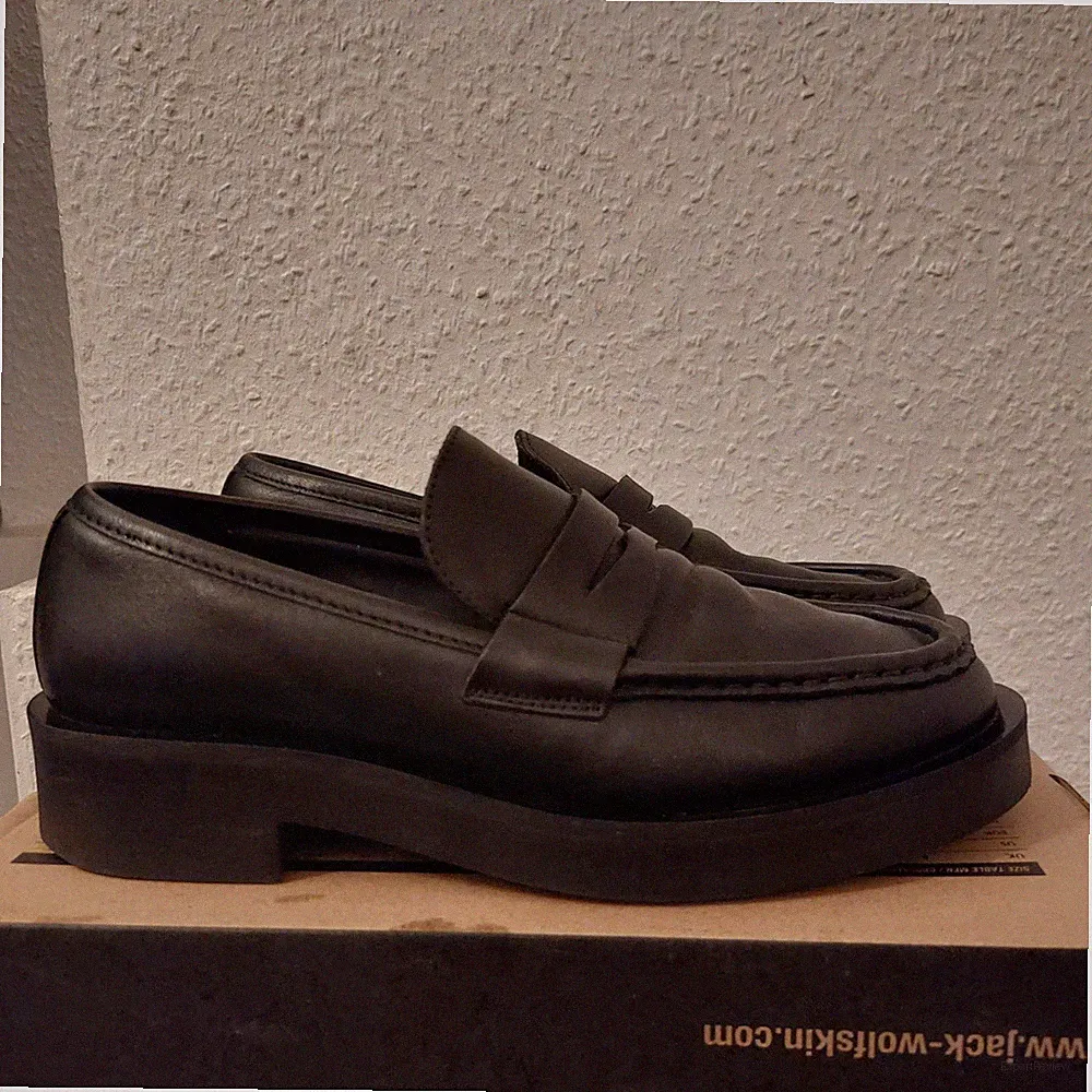 Arket Damen Leder Loafer Grösse 39 Schwarz Italy