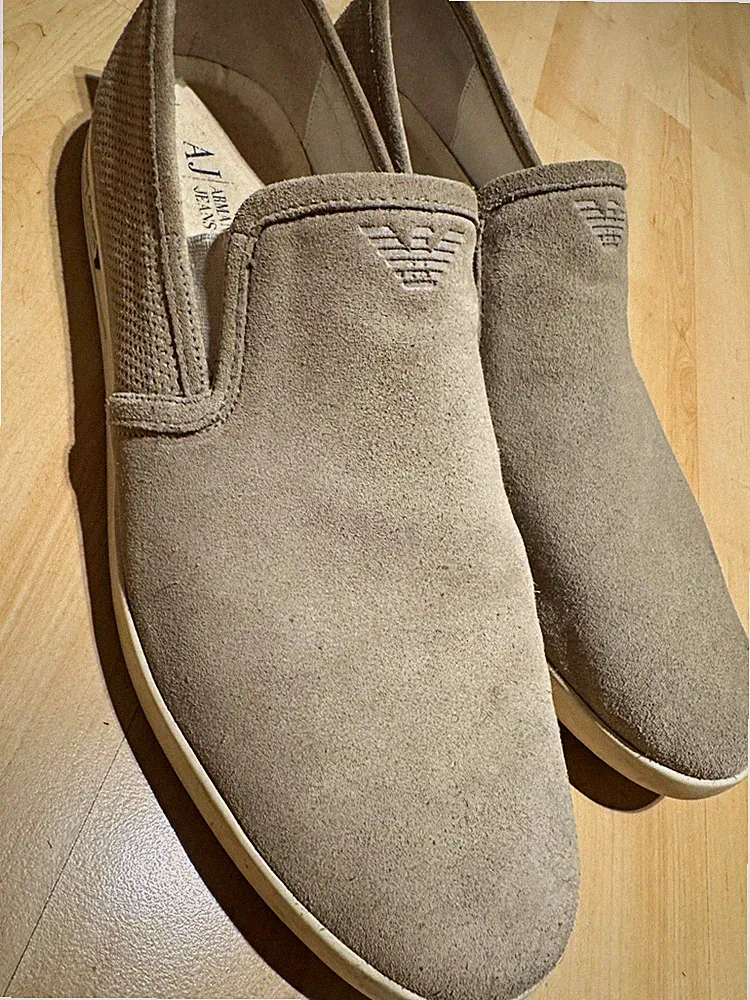 Armani Jeans Herren Loafer Wildleder Beige EU 45