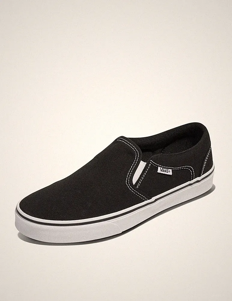 Asher Unisex Sneaker, Canvas Black White, 44.5 EU